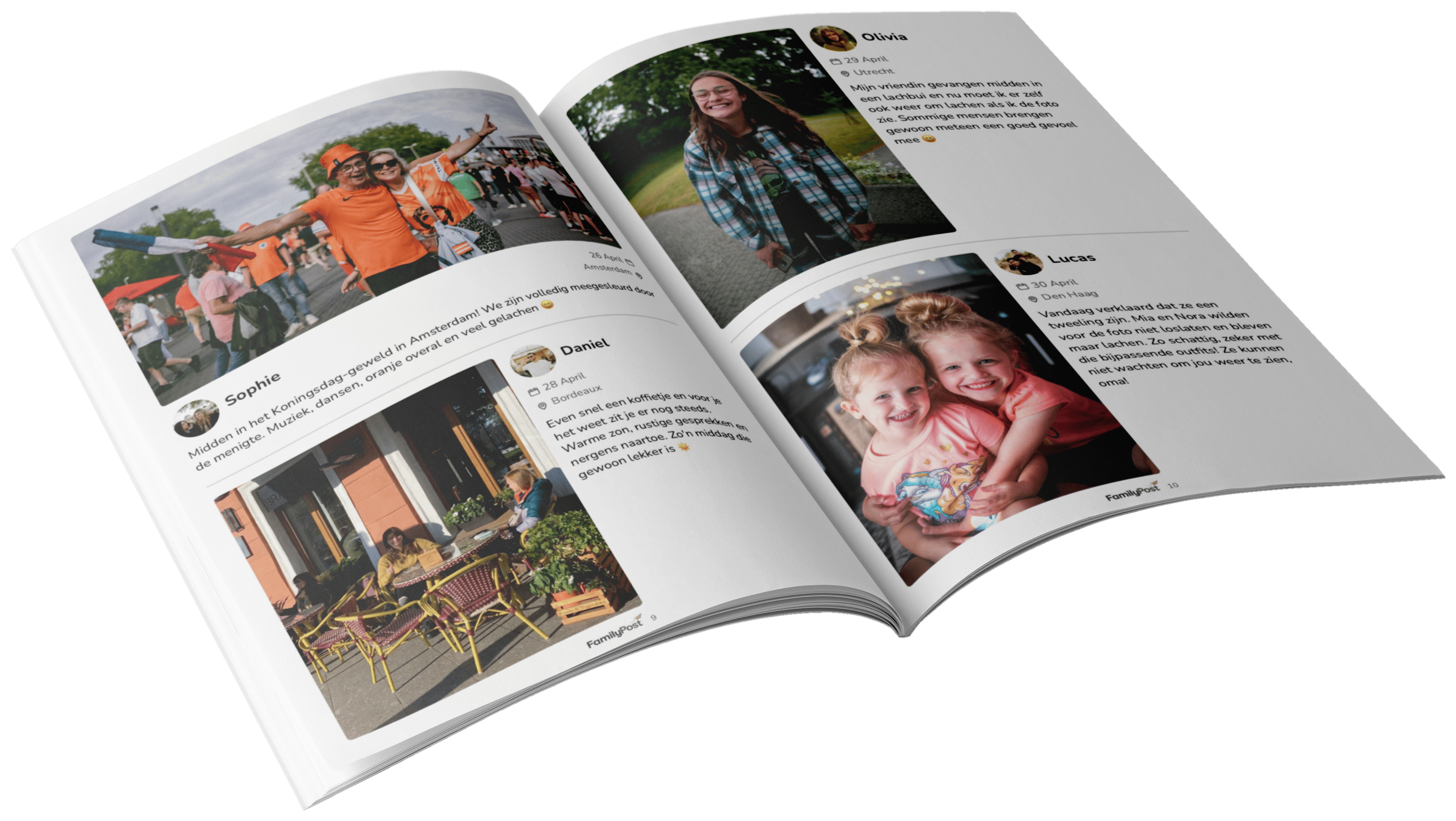 Een geprint FamilyPost familiekrantje